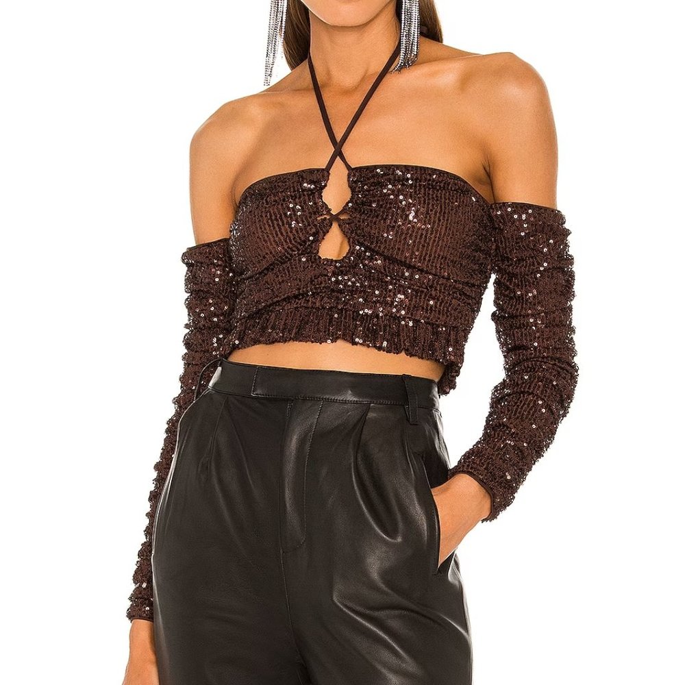 NWT Lovers + Friends sequin crop top, SOLD OUT everywhere